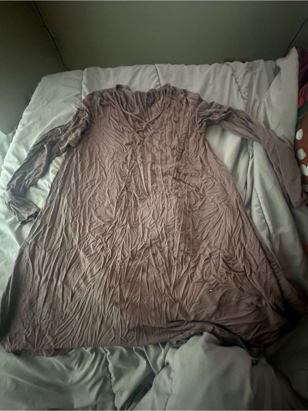 Wishlist Long Sleeve V-Neck Swing Dress in Mauve